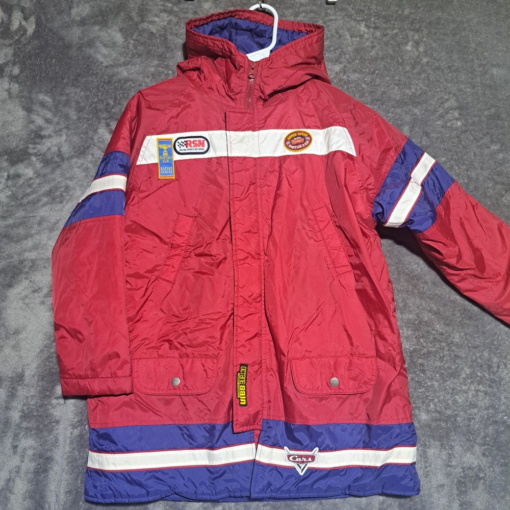 Disney Store Cars Lightning McQueen Piston Cup Racing Jacket Red Boys M 7/8 Race